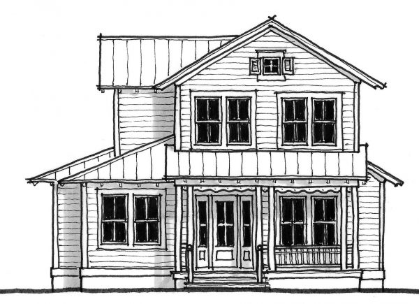 Summer Cottage - 2 Story House Plans in FL