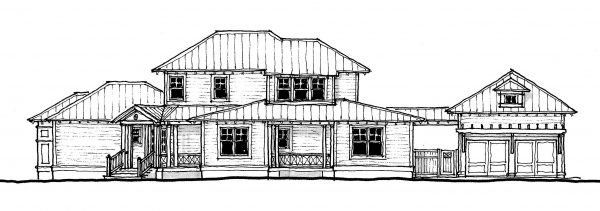 South Beach Villa - 2 Story House Plans in FL