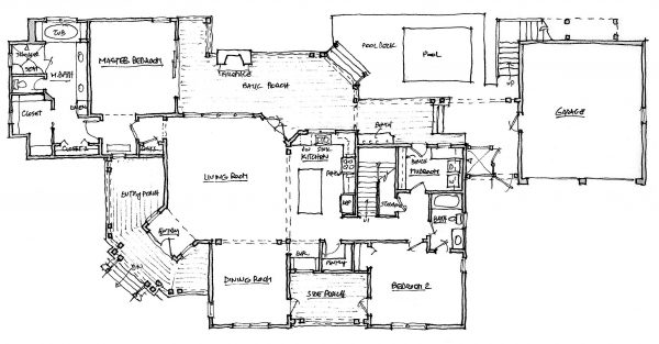 South Beach Villa - 2 Story House Plans in FL