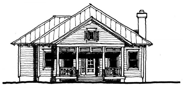 South Beach Cottage - Single Story House Plans in FL