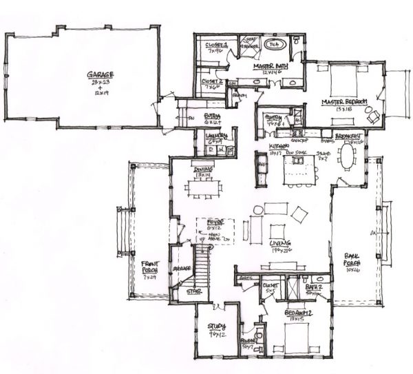 Seascape - 2 Story House Plans in FL