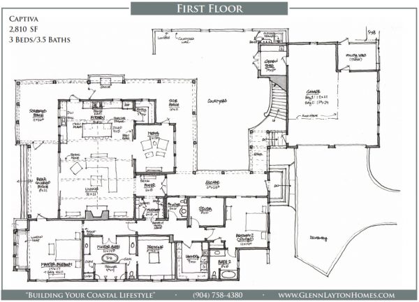 Captiva - 2 Story House Plans in FL