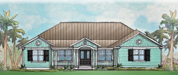 Seabreeze - Single Story House Plans in FL