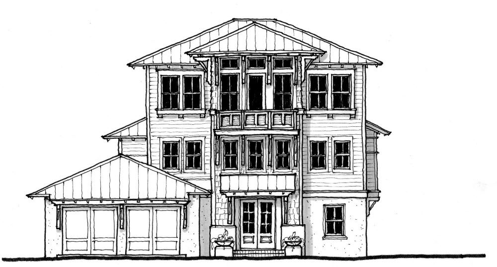 Serenata 3 - 3 Story House Plans in FL